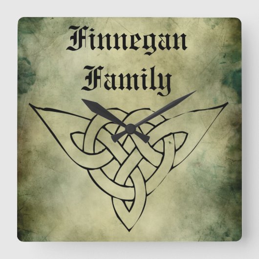 Carrée symbole irlandais celtique horloge nom (Recto)