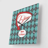 Carrée Symbole Retro Diner Mur Horloge Cadeau (Angle)