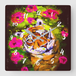 Carrée Tai Chi Tiger Faisons la fête à grande horloge