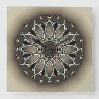 Carrée Taupe Trois Dimensions Effet Horloge D'Art
