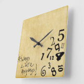 Carrée Toujours En Retard À Mur Horloge ! (Angle)