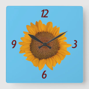 Carrée Tournesol Horloge