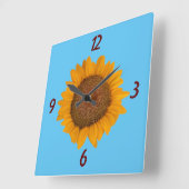 Carrée Tournesol Horloge (Angle)