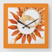 Carrée Tournesol moderne Art Grande horloge (Recto)