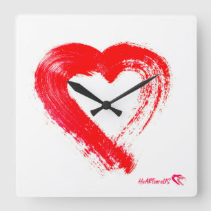 Carrée Une horloge du Mur du Coeur Rouge