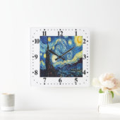 Carrée Vincent Van Gogh Horloge nocturne étoilée (Maison)