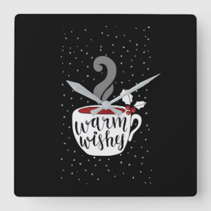 CARRÉE **VOEUX DE NOËL CHAUDS** HORLOGE