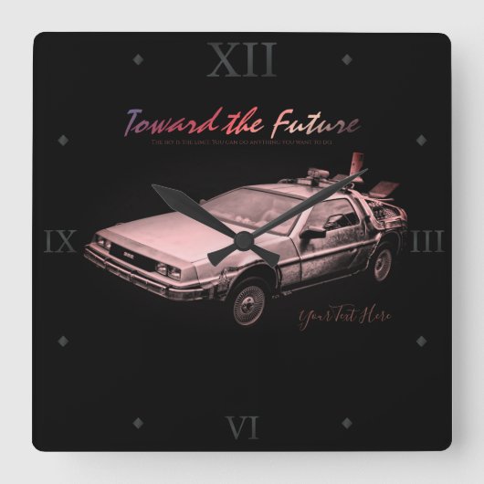 Carrée Voiture : Horloge Mur Acrylique (Recto)