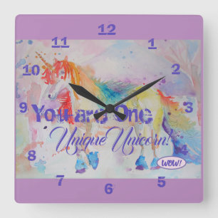 Carrée Vous êtes une licorne unique ! Horloge de filles