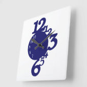 Carrée WacKy Fun Unique Royal Navy Blue Carré Mur Horloge (Angle)