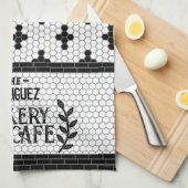 Carrelage Bistro Serviette de cuisine personnalisé (Quart Plié)