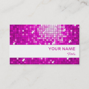 Carrelage blanc carte de visite rose disco