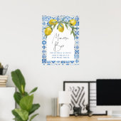 Carrelage bleu citron Mimosa Bar Poster (Bureau à domicile)
