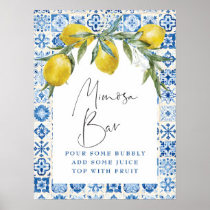 Carrelage bleu citron Mimosa Bar Poster