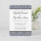 Carrelage bleu et blanc Faire-part de mariage (Debout devant)