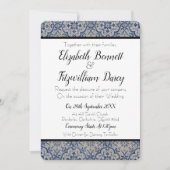 Carrelage bleu et blanc Faire-part de mariage (Devant)