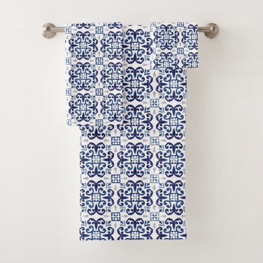 Carrelage bleu et blanc marocain Motif (En situation)