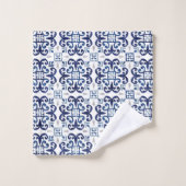 Carrelage bleu et blanc marocain Motif (Gant de toilette)