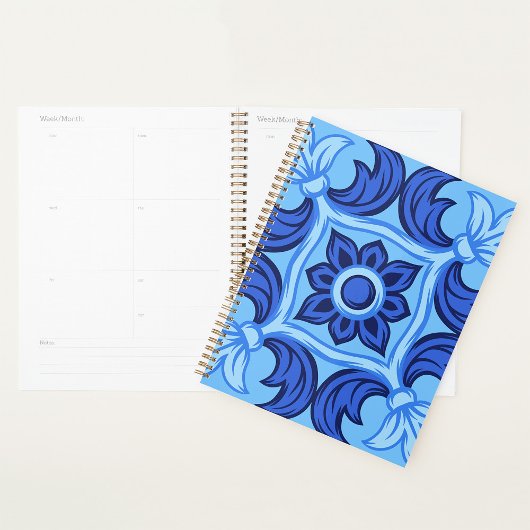 Carrelage bleu Floral Motif Vintage Méditerranée