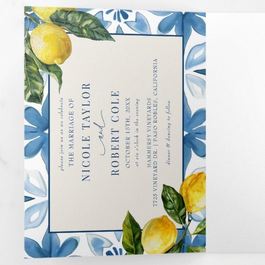 Carrelage bleu | Méditerranée | Invitation au mari (Intérieur en premier)