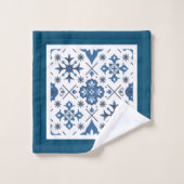 Carrelage bleu méditerranéen (Gant de toilette)