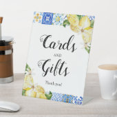 Carrelage bleu méditerranéen citron carte et signe (In SItu)