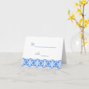 Carrelage bleu méditerranéen mariage carte place
