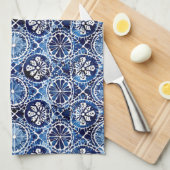 Carrelage bleu mosaïque Serviette de cuisine (Quart Plié)