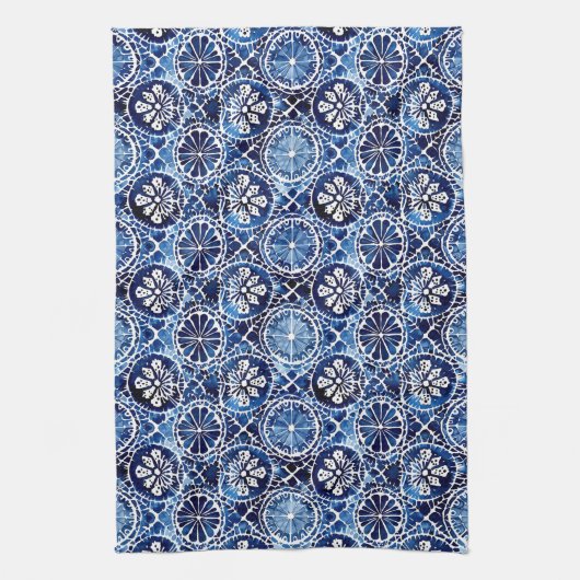 Carrelage bleu mosaïque Serviette de cuisine (Vertical)