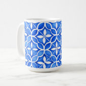 Carrelage bleu toscan style café Mug (Devant gauche)