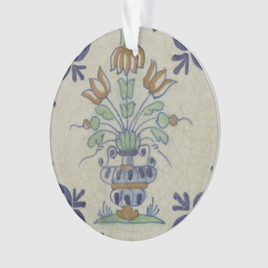 Carrelage Delft Antique Pot de Fleur Céramique (devant)