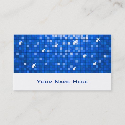 Carrelage Disco bleu foncé carte de visite blanc (Devant)