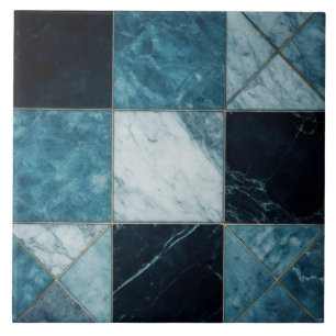 Carrelage en céramique en marbre bleu - 9 carreaux