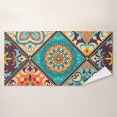 Carrelage en patchwork coloré : Motifs islamiques. (Serviette de bain)