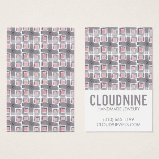 Carrelage gris oreille collier bijoux carte d'affi (Devant & derrière)
