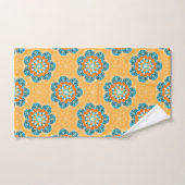 Carrelage Mandala floral en Orange et Turquoise (Serviette à main)