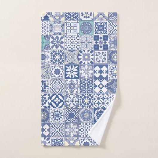 Carrelage marocain bleu pastel (Serviette à main)