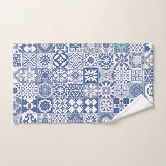 Carrelage marocain bleu pastel (Serviette à main)