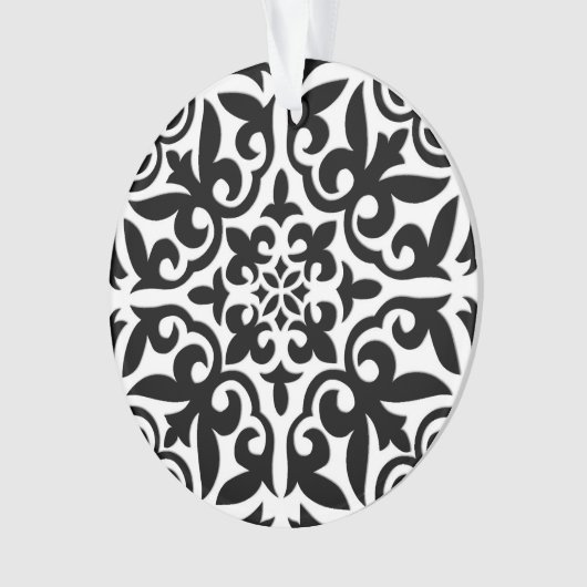 Carrelage marocain - noir avec arrière - plan blan (devant)