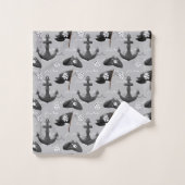 carrelage mignon amateur de pirates (Gant de toilette)