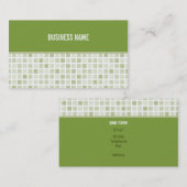 Carrelage moderne carte de visite vert (Devant / Derrière)