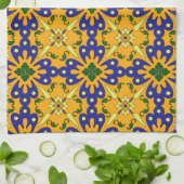 Carrelage orange bleu jaune espagnol Serviette de (Plié)