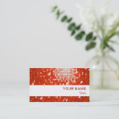 Carrelage rouge carte de visite blanc (Debout devant)