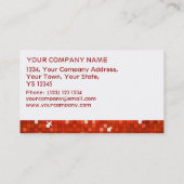 Carrelage rouge carte de visite blanc (Dos)