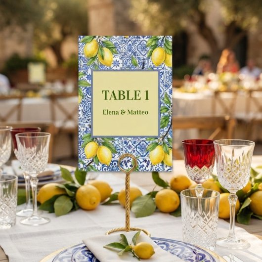Carrelage Sicilien & Carte de Table de Mariage au