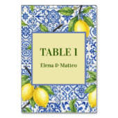 Carrelage Sicilien & Carte de Table de Mariage au (Dos)