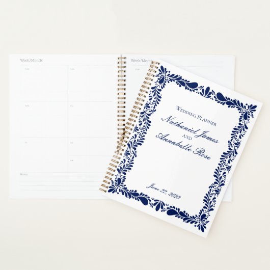 Carrelage Talavera bleu Espagne Fiesta Floral Mari (Devant avec enveloppe)