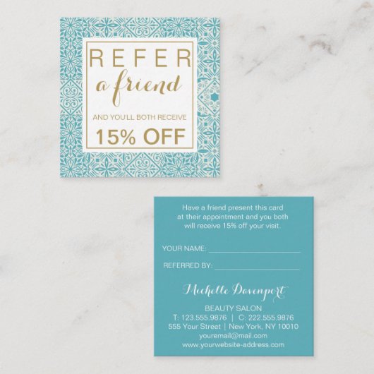 Carrelage turquoise carte de référence carré raide (Devant / Derrière)