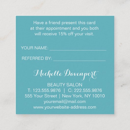 Carrelage turquoise carte de référence carré raide (Dos)