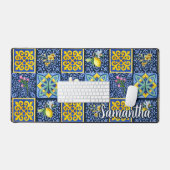 Carrelage vibrant bleu sarcelle motif sicilien Cit (Clavier et souris)